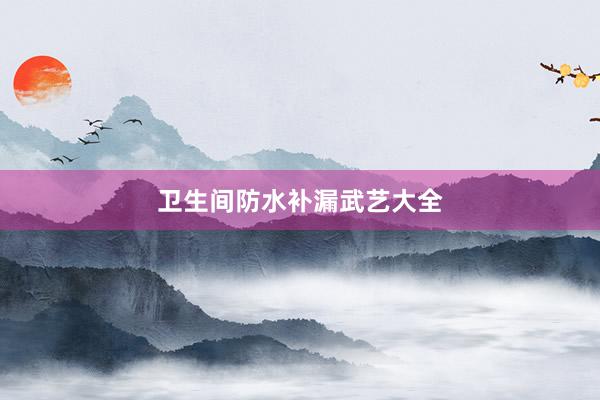卫生间防水补漏武艺大全