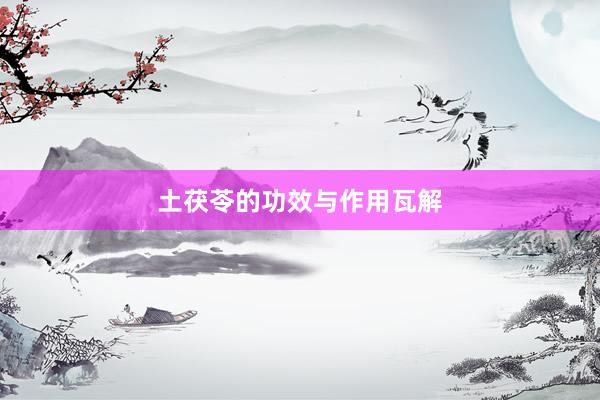 土茯苓的功效与作用瓦解