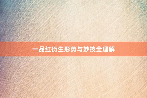 一品红衍生形势与妙技全理解